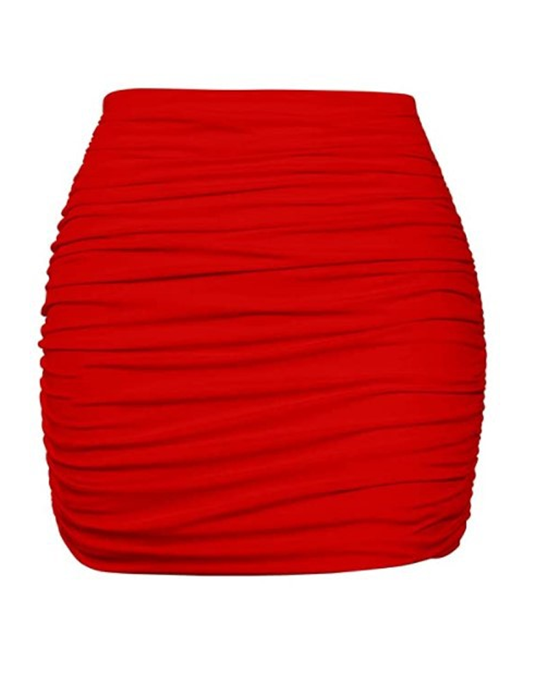 Pleated Tight Mini Skirt
