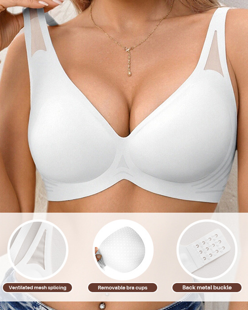 Seamless V-Neck Push-Up Bra