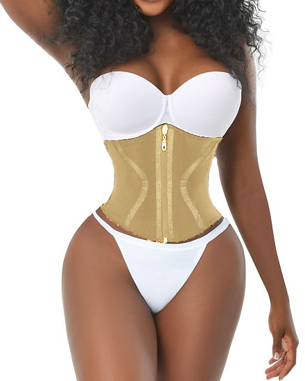 Latex Waist Trainer Corsets Zipper Underbust Sport Girdle Hourglass Body Shaper for Women
