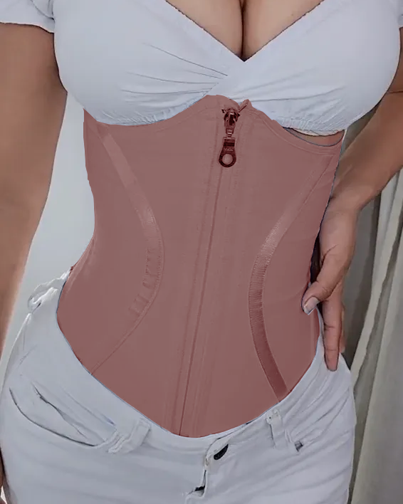 Women Waist Trainer Corset Zipper Hook Shapewear Double Control Body Shaper Tummy Waist Cincher