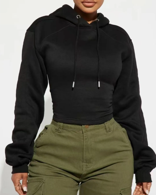 Casual Sexy Tie Back Hoodie