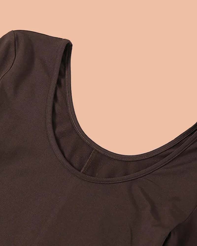 Low-Cut, Long-Sleeved Bodybuilding Jumpsuit