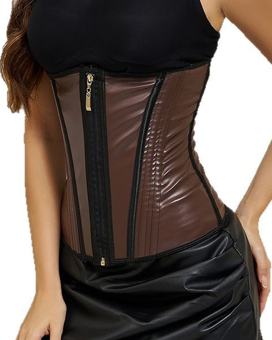 Premium Leather High-Elastic Shaping Waist Trainer Belt-Curvy-Faja