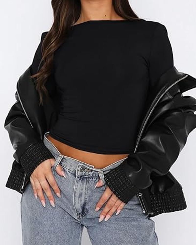 Reversible T-Shirt Top-Curvy-Faja