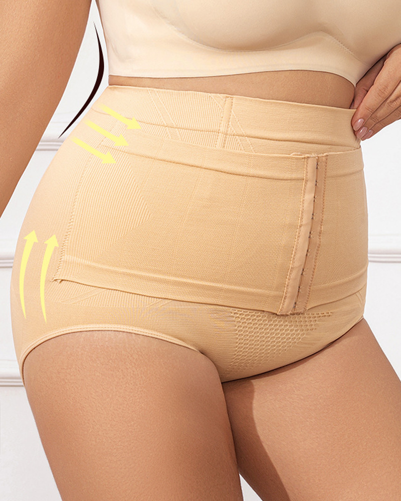 High Waisted Shaping And Reinforced Button Tummy Control Underwear
