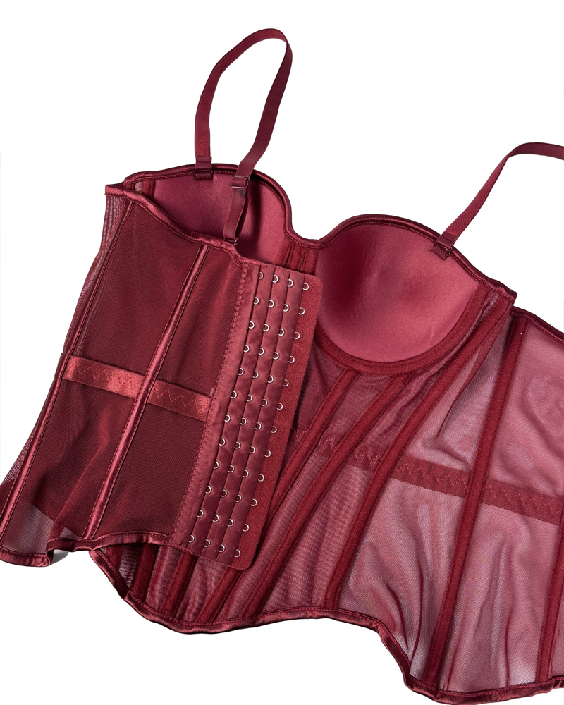 Sexy Mesh Suspender Corset