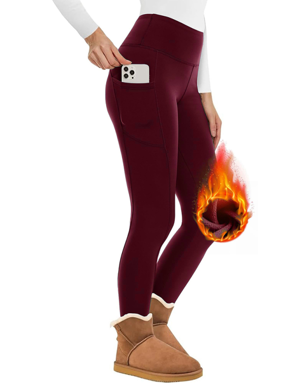 Thickened Fleece Leggings-Curvy-Faja