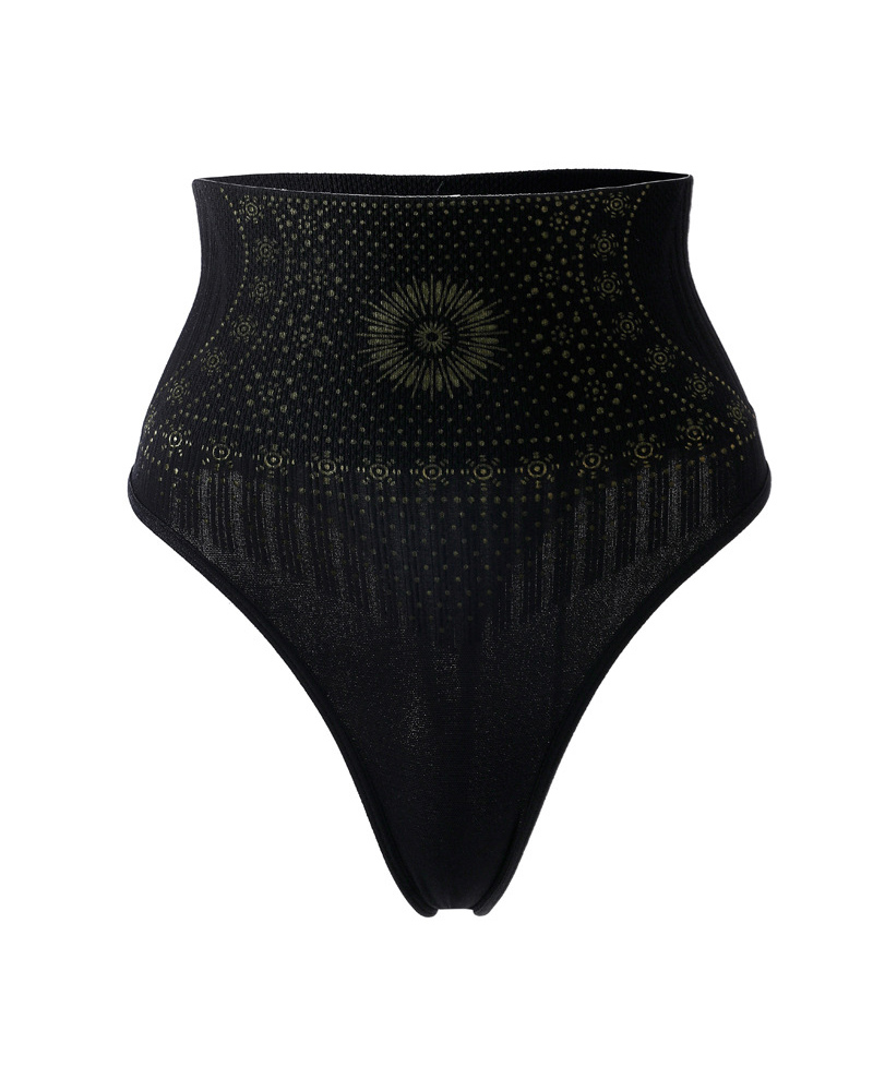 Printed Sexy Waist Thong-Curvy-Faja