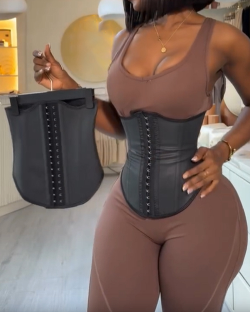 Waist Trainer Faux Leather Slimming Belt