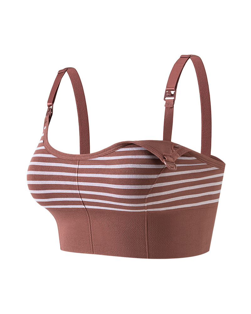 Adjustable Shoulder Straps Seamless Double-Layer Soft Support Nursing Bra