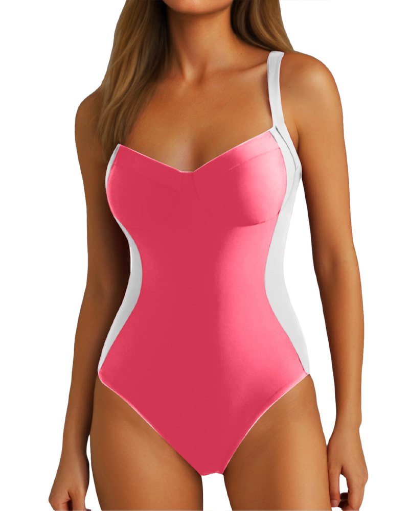 Underwire Support Push-Up Design Back Tie-Up One-Piece Swimsuit