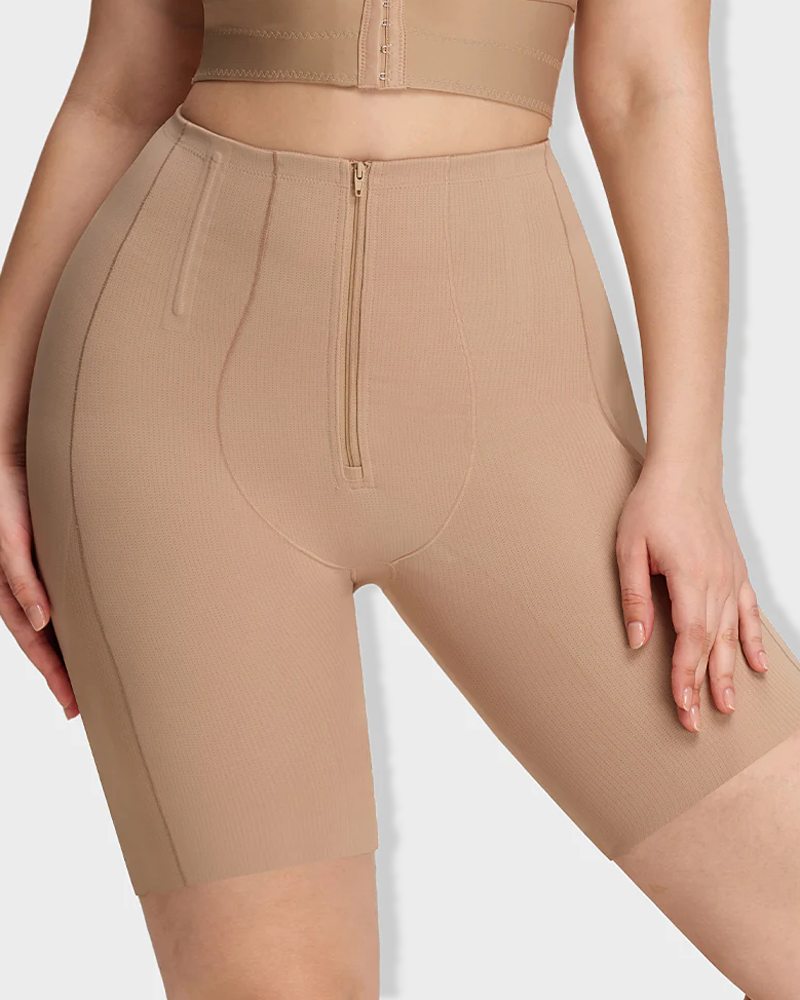 High Waist Zipper Butt Lifting Shaping Shorts（Pre-Sale）