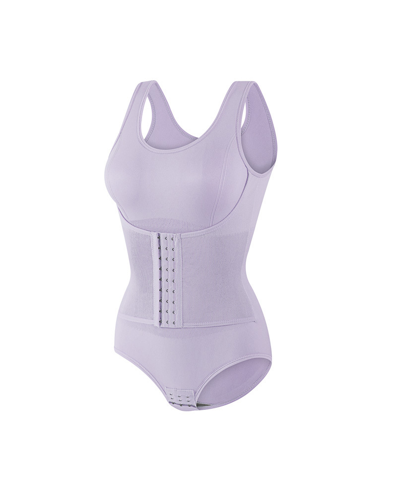 2 in 1 Seamless Double Tummy Control Corset Bodysuit Scoop Neck Tank Top Shapewear-Curvy-Faja