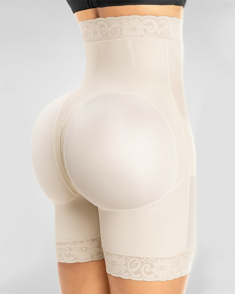 Detachable Straps V‑Shape Zipper Easy On & Off Shapewear Shorts