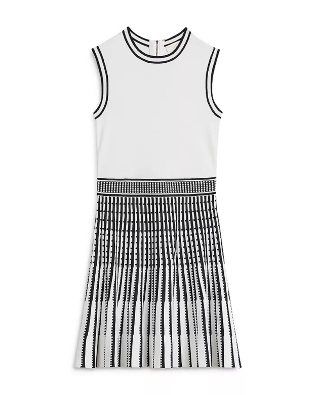 Black And White Color-Blocked Sleeveless Knit Dress (Pre-Sale)