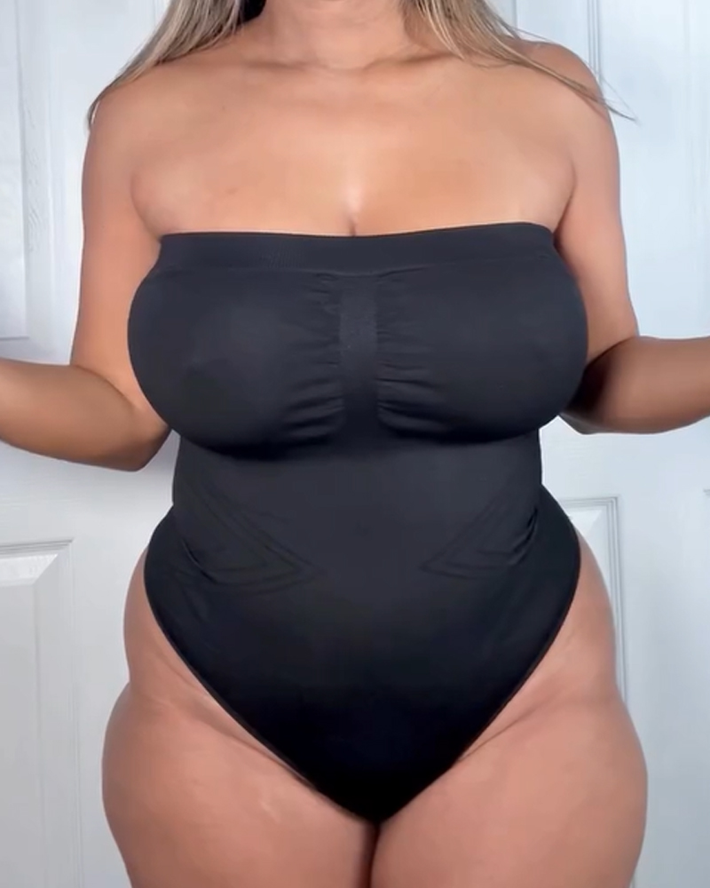Bodysuit With Removable Straps-Curvy-Faja