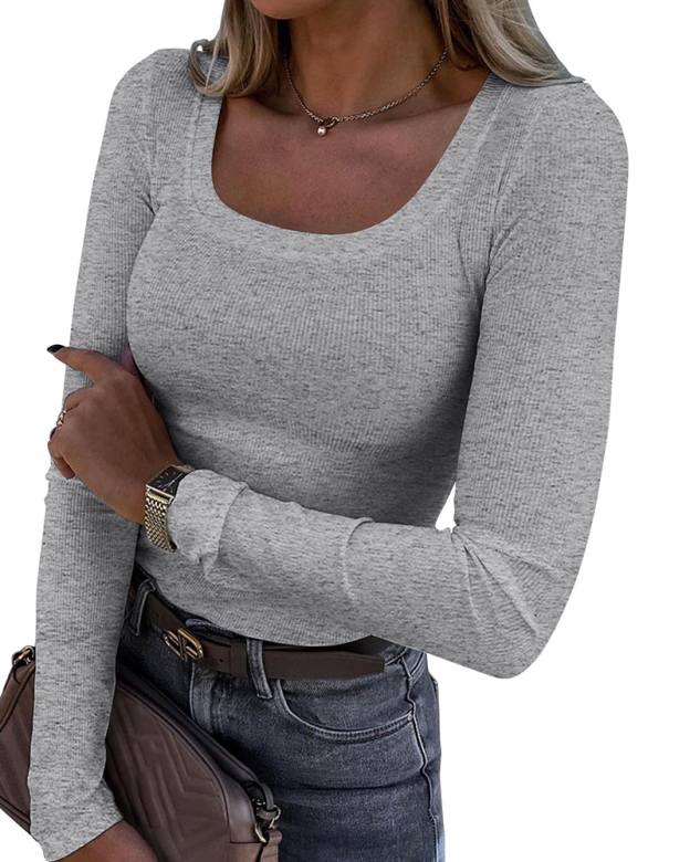 Slim Fit Long Sleeves With Ribbed Stripes-Curvy-Faja