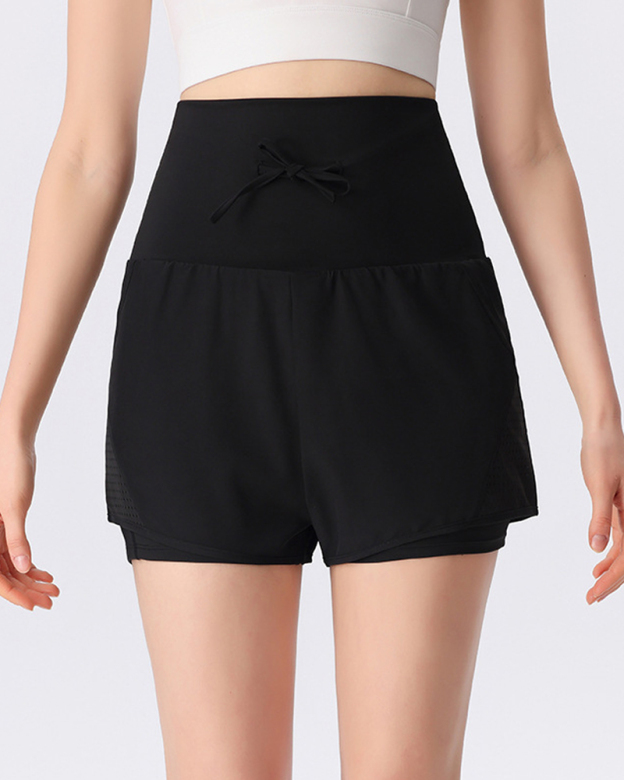 Tummy-Control Waist Yoga Shorts-Curvy-Faja