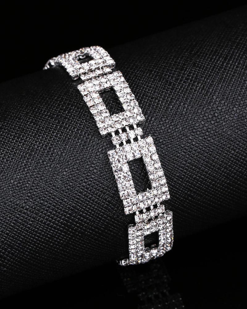 Upscale Diamond Full Necklace Earrings Bracelet Dinner Dress Jewelry Accessories-Curvy-Faja