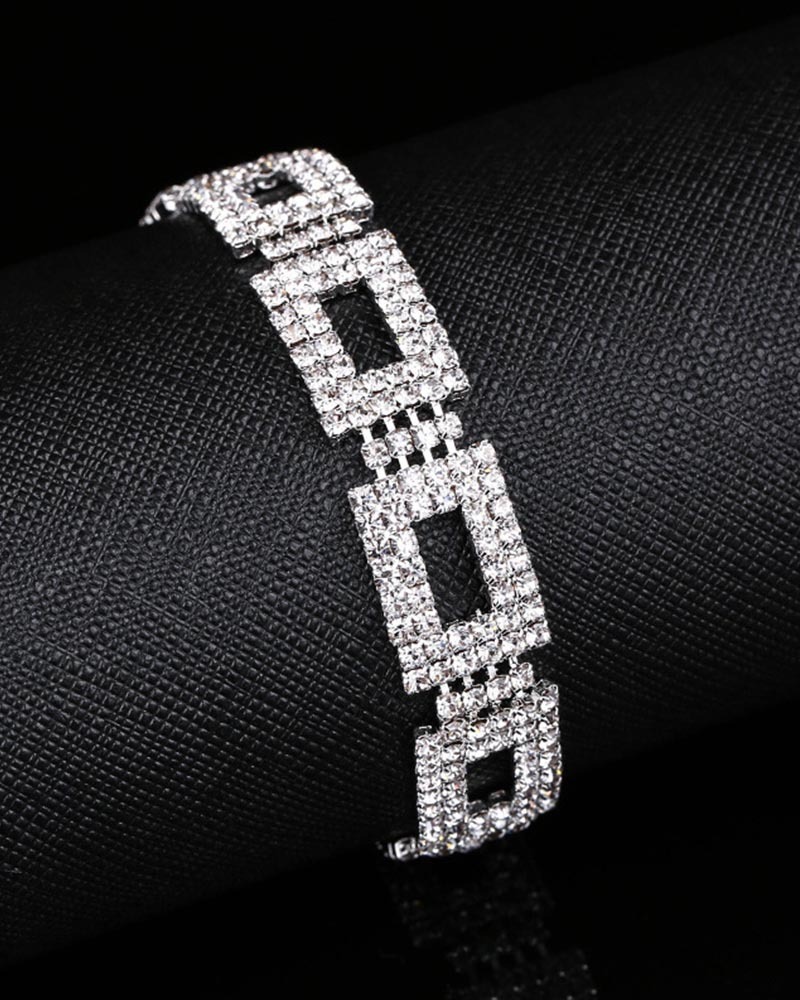 Upscale Diamond Full Necklace Earrings Bracelet Dinner Dress Jewelry Accessories-Curvy-Faja