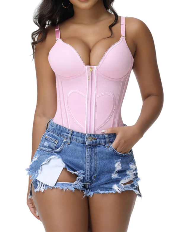 Women's Waist-cinching Black Tummy-control Bustier Tank Tops