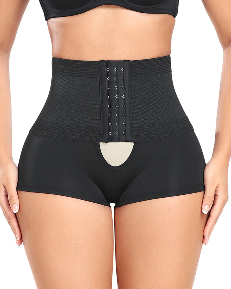 Adjustable High Waisted Shorts-Curvy-Faja