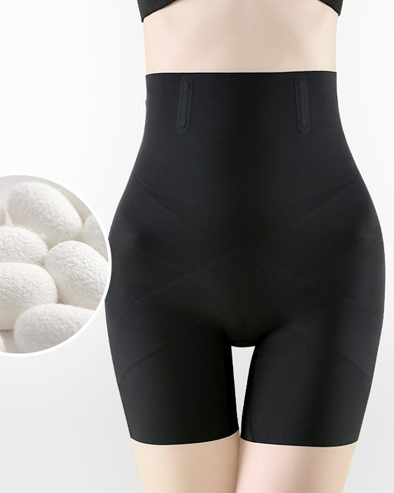 Cross Hip Lifting High Waist Tummy Control Fat Burning Shorts-Curvy-Faja