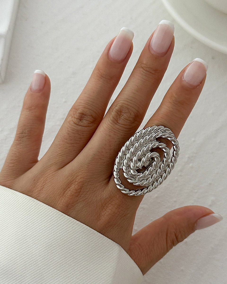 Imitation Pearl Ring-Curvy-Faja