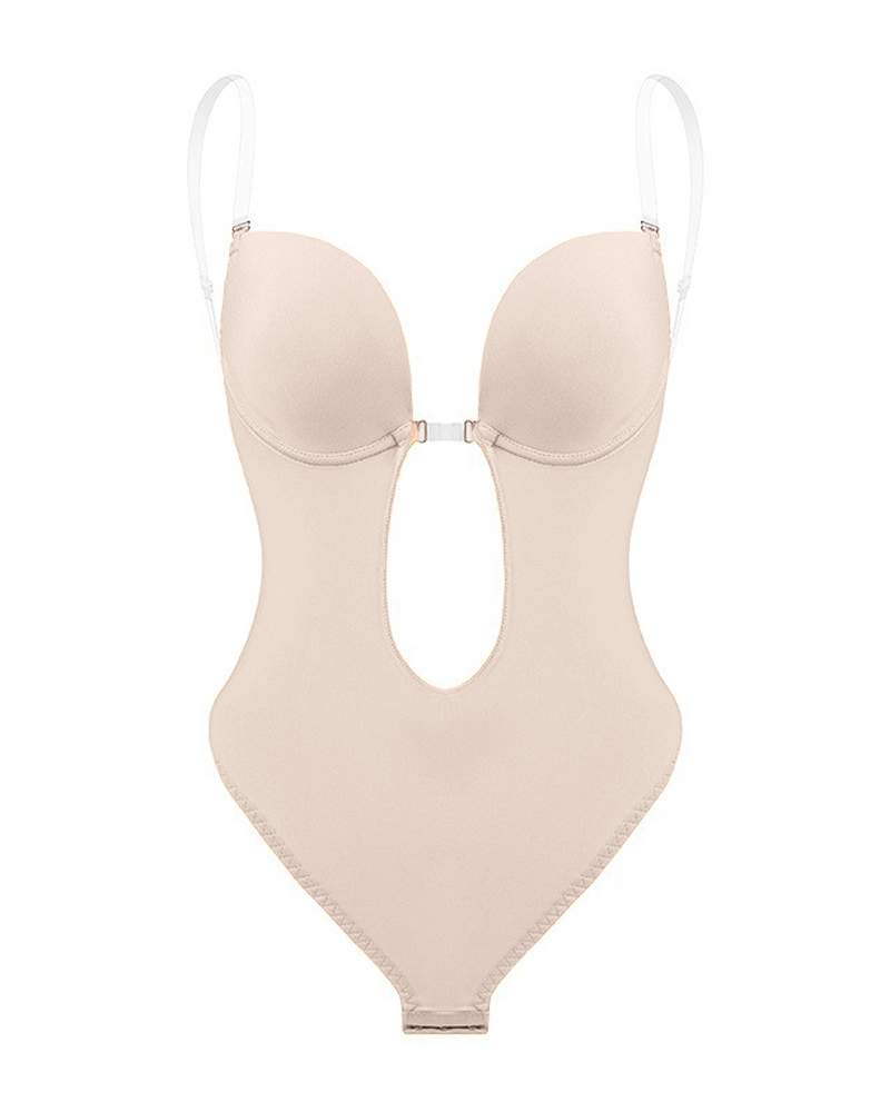 Invisible Shoulder Strap Push-Up Bodysuit