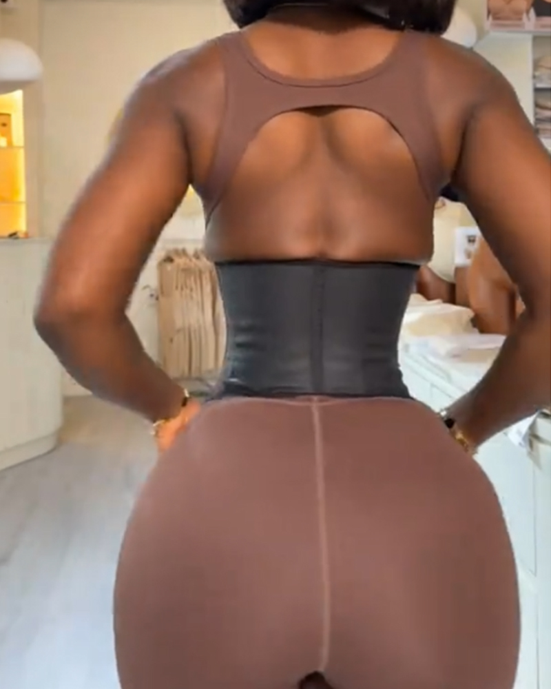 Waist Trainer Faux Leather Slimming Belt