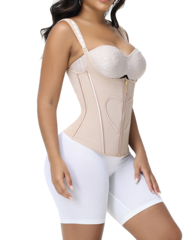 Heart Pattern Double Compression Tummy Tuck Waist Trainer