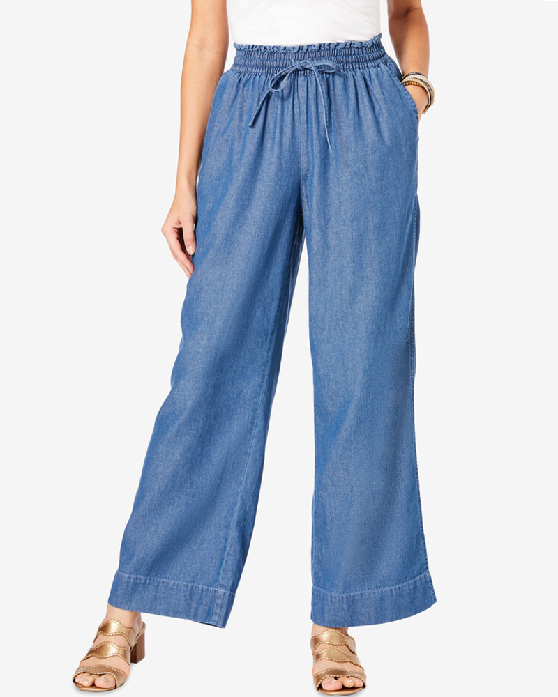 Loose And Flowy Tencel Casual Jeans-Curvy-Faja