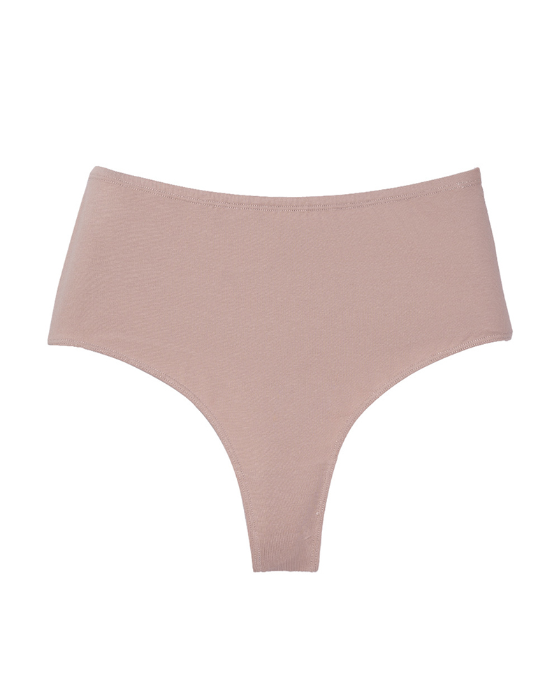 Cotton High Waist Invisible Thong-Curvy-Faja