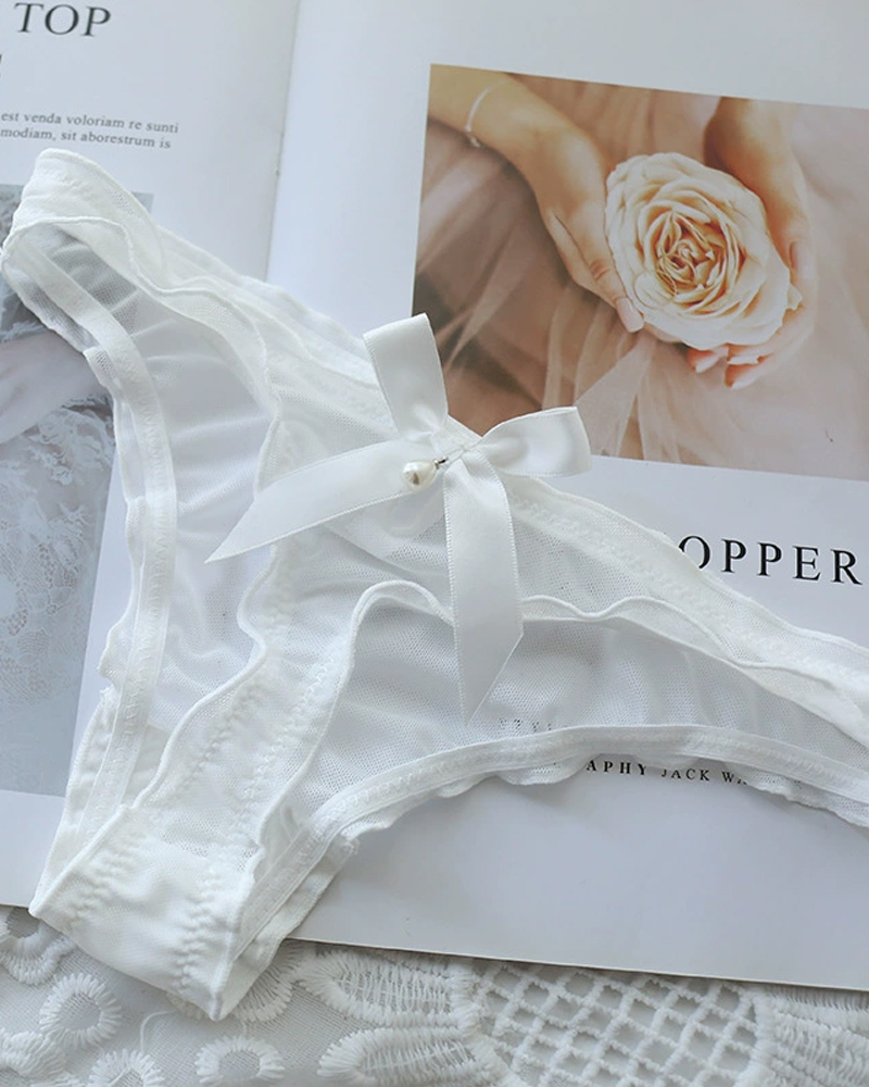 Sexy Mesh Pearl Thong-Curvy-Faja