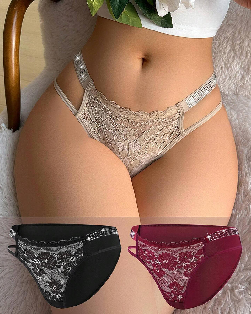 Sexy Hollow Waist Lace Thong