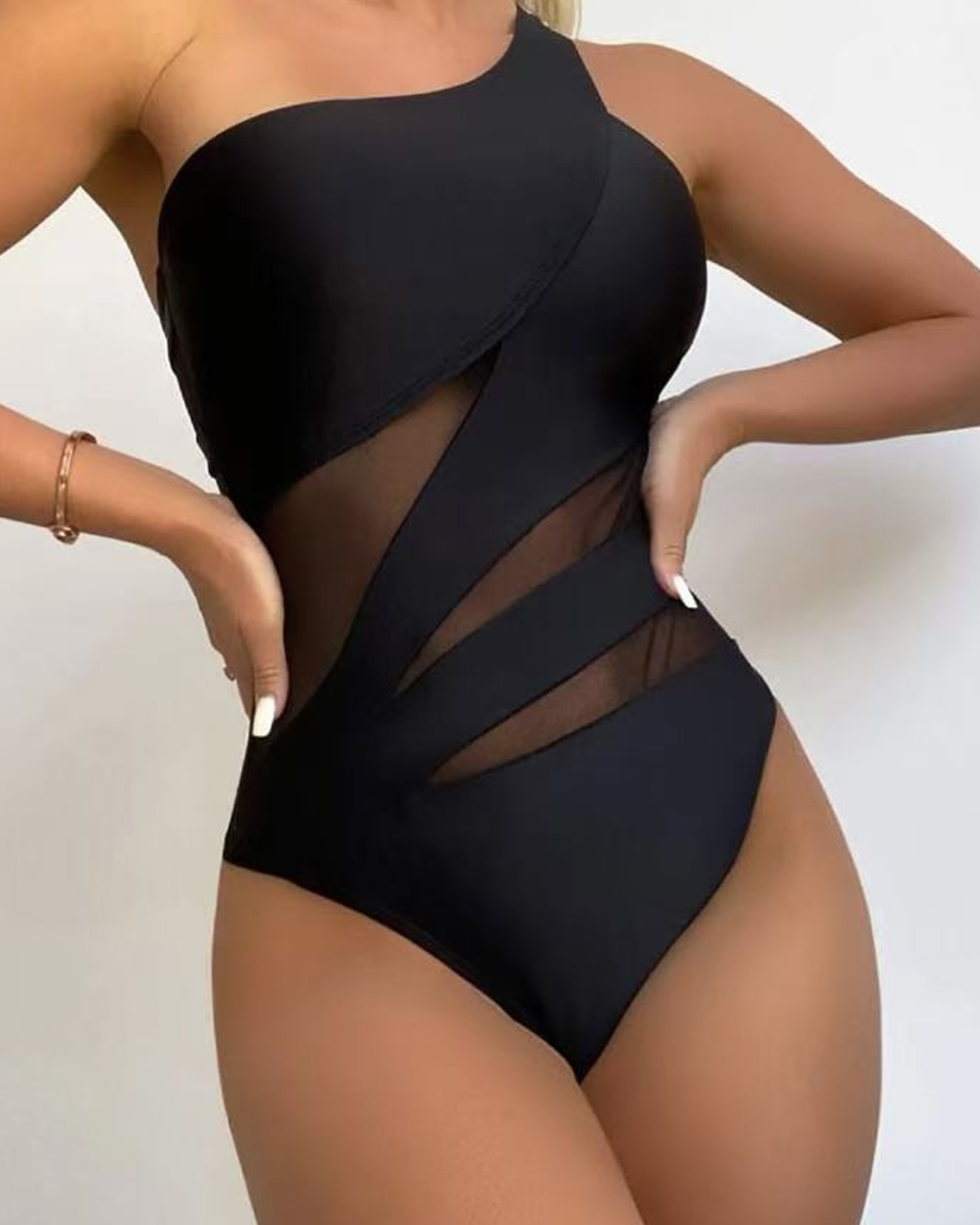 Sexy Solid Color One-Piece Swimsuit for Women