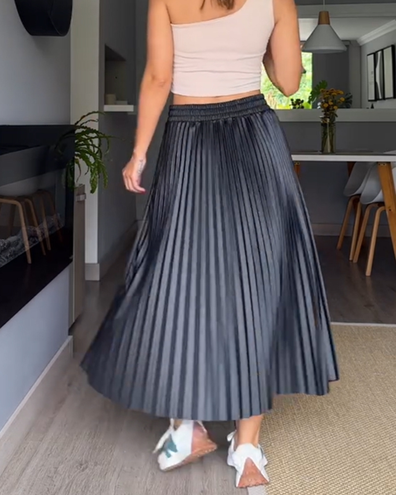 Autumn And Winter Slim Pleated Skirt-Curvy-Faja