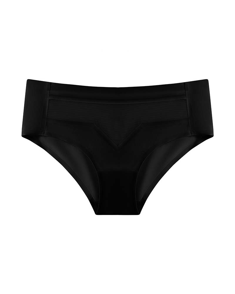Mid-Waist Ice Silk Naked Invisible Underwear-Curvy-Faja
