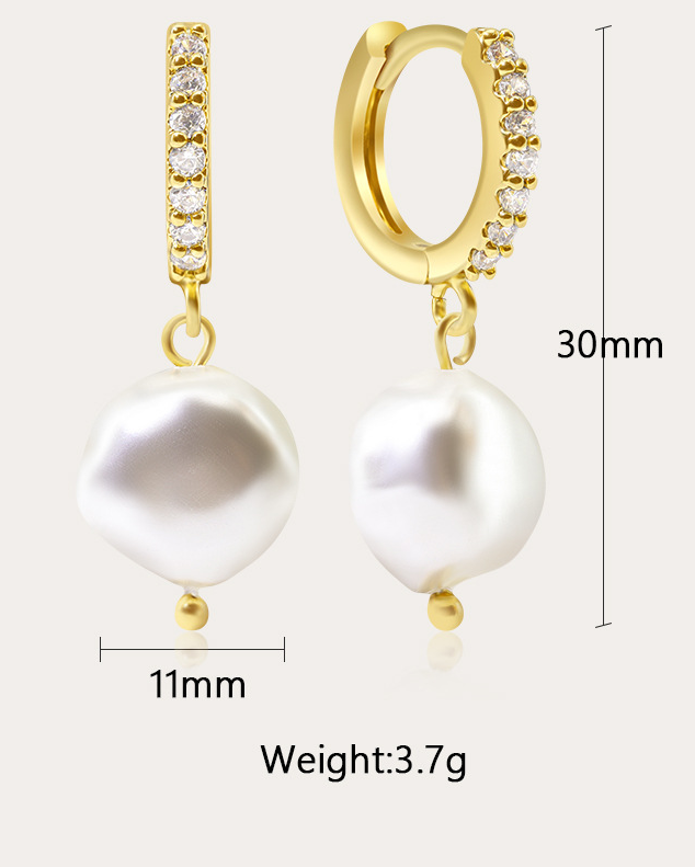 Irregular Pearl Vintage Earrings-Curvy-Faja