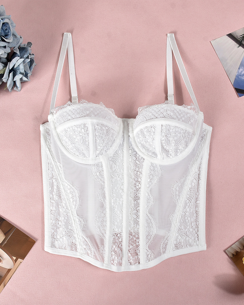 Lace Sexy Cutout Camisole Top-Curvy-Faja