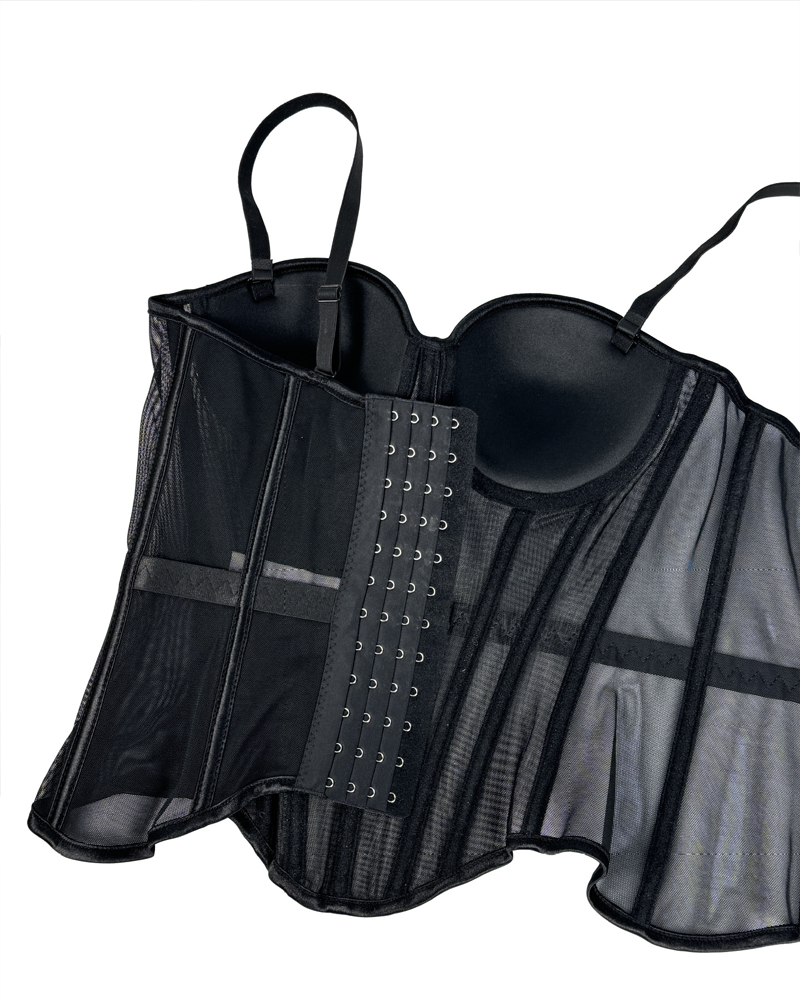 Sexy Mesh Suspender Corset