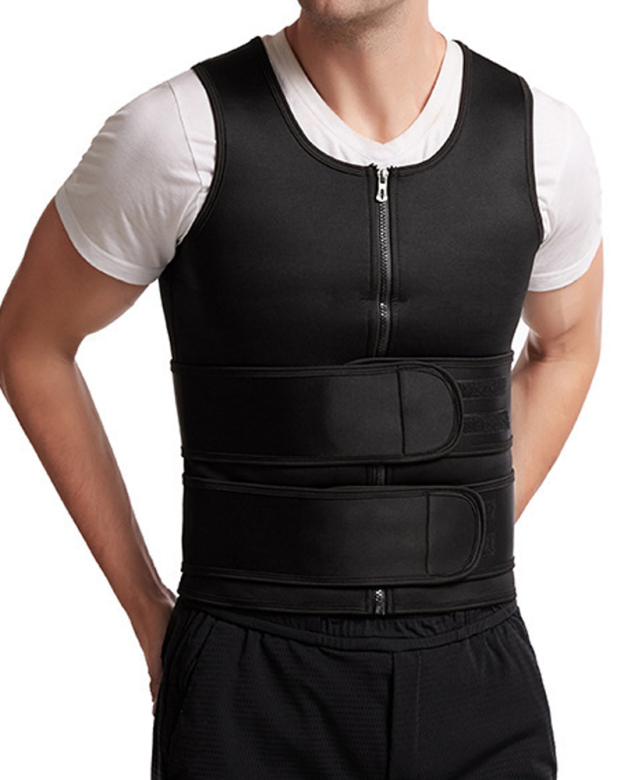 CURVY-FAJA | Men's Double Belt Tummy Control Vest Sweat-Proof Fitness Corset