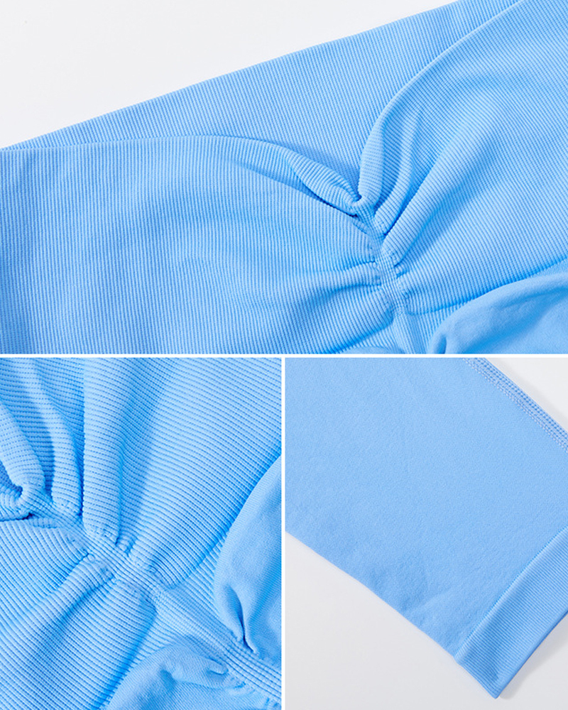 Peach Hip-Lifting Seamless Sports Leggings-Curvy-Faja