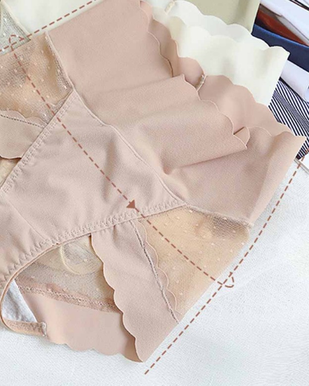 High-Waisted, Anti-Bacterial Crotch Mesh Panties