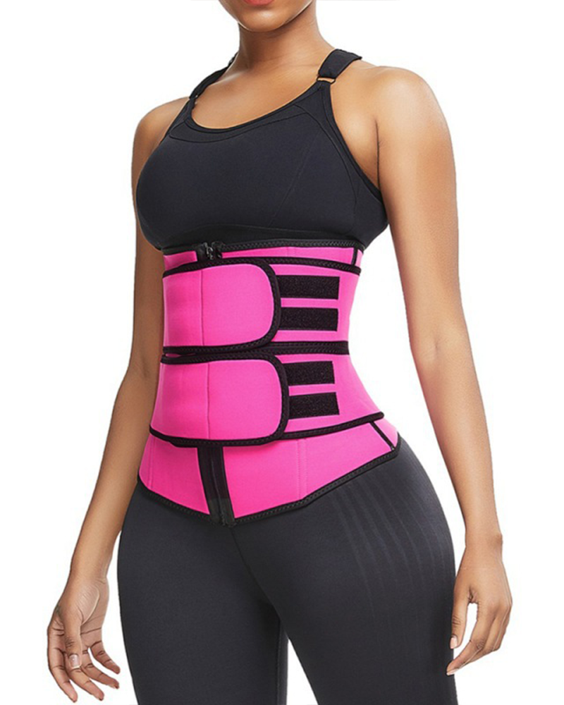 Body Shaping Double Belt Zipper Belly Control Belt-Curvy-Faja