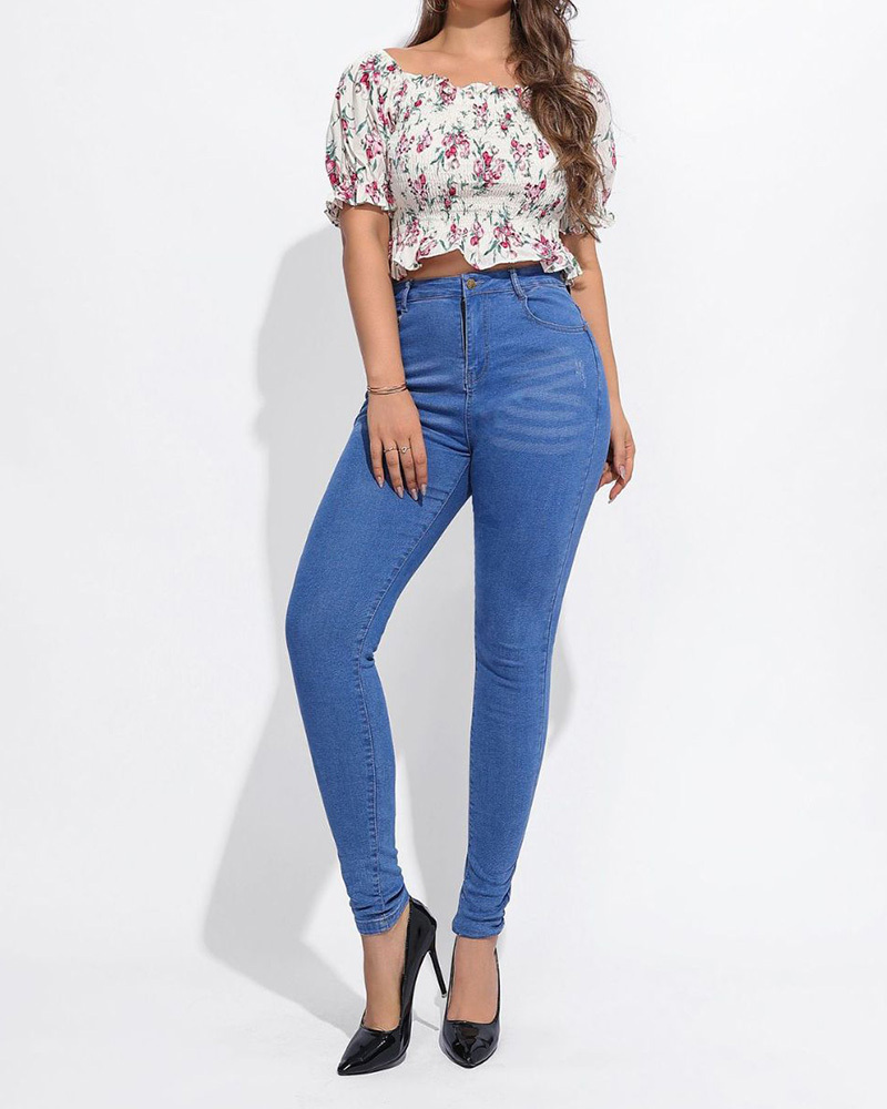 Casual Tight Height Waisted Jeans