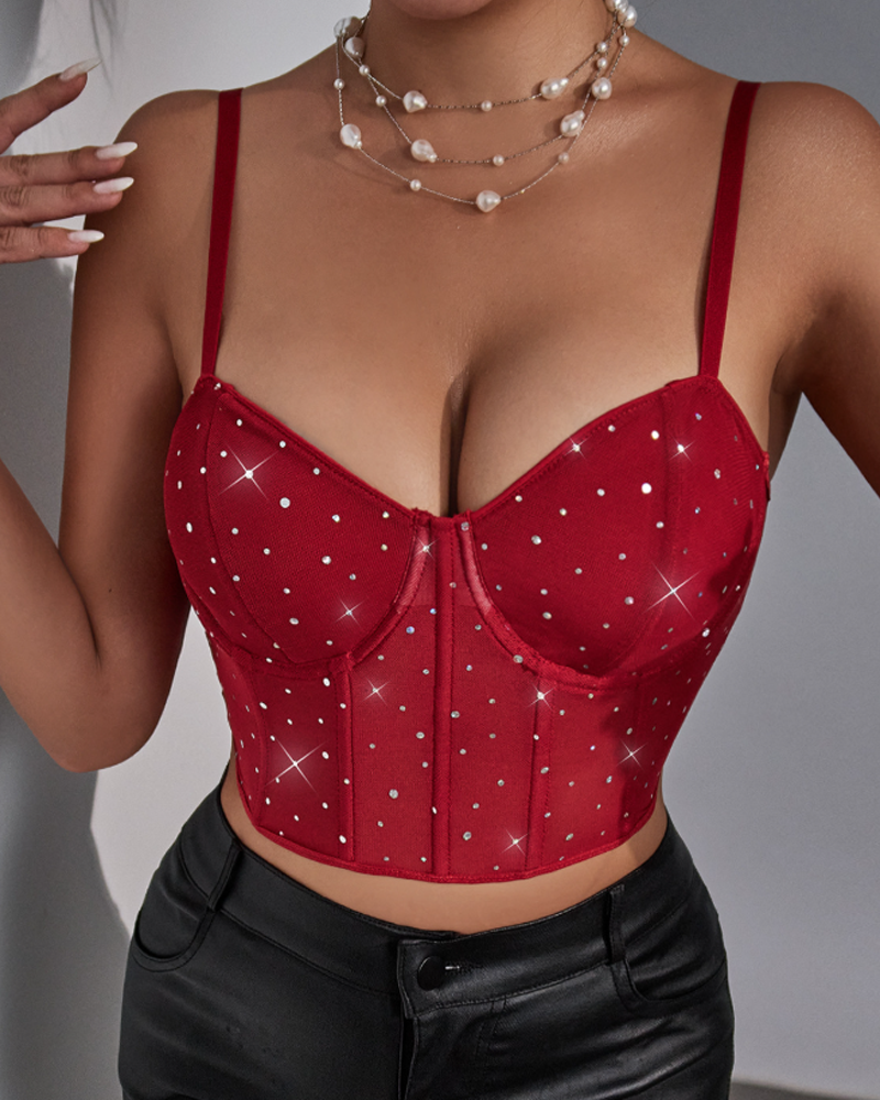 Elastic Fishbone Underwire Crop Top