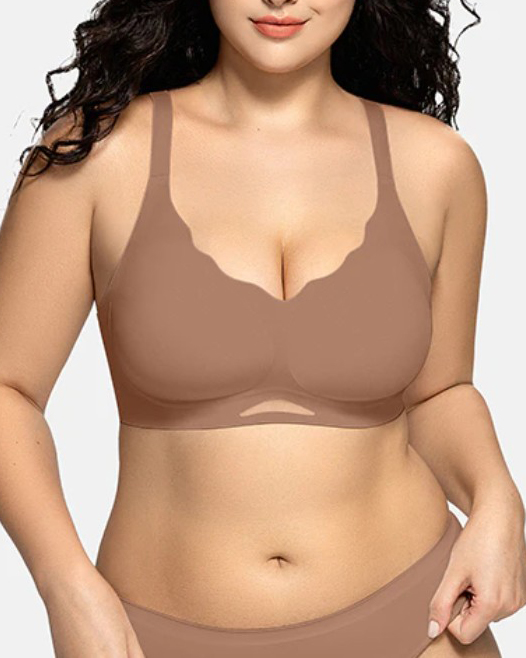 Women's Sheer Mesh Seamless Bra-Curvy-Faja