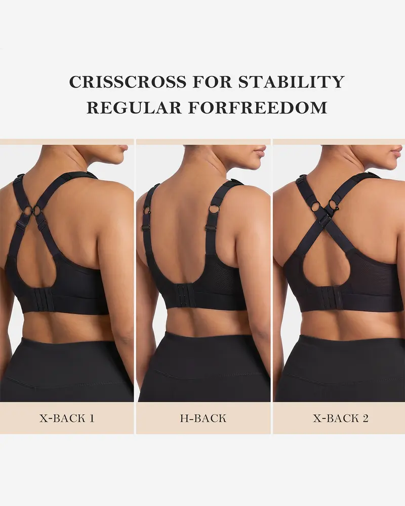 Adjustable Shoulder Straps Front Zipper High Support Workout Sports Bra (Pre-Sale)