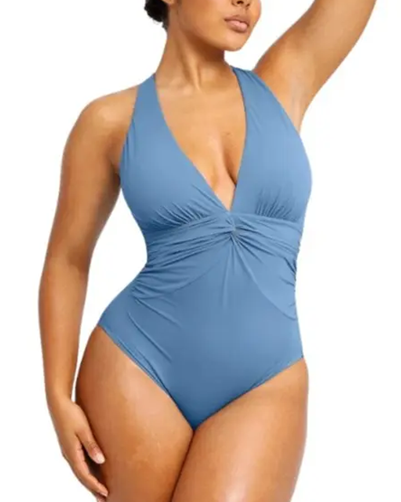 3-Way Wear Twist Front Tummy Control One Piece Swimsuit（Pre-Sale）